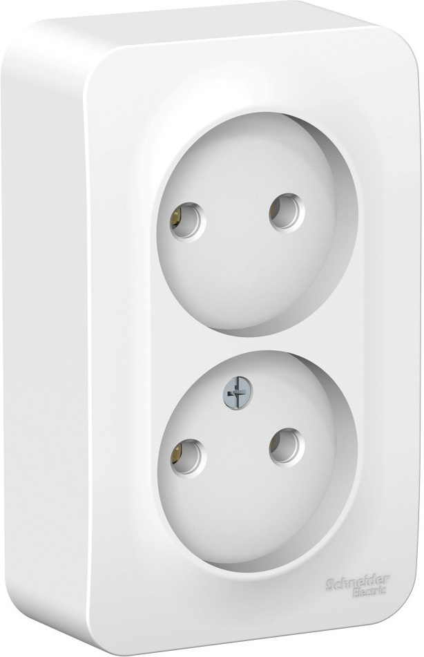 Розетка накладная двойная без заземления (белый) Systeme Electric BLNRA000211