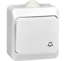 Выключатель накладной одноклавишный (белый) IP44 Systeme Electric KA10-041B