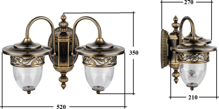 Настенный фонарь уличный IP44 Oasis Light 87202L 2 Gb_OL