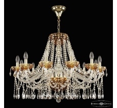 Хрустальная люстра Bohemia Ivele Crystal 5413/12/300 G Amber/M-1F_BI