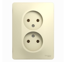 Розетка встраиваемая двойная без заземления (бежевый) Systeme Electric GSL000220