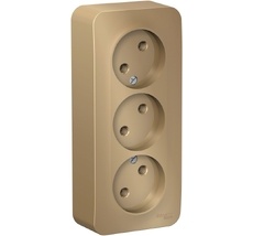 Розетка накладная тройная без заземления (титан) Systeme Electric BLNRA000314