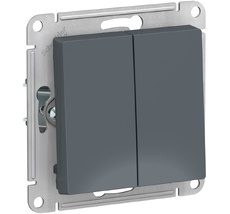 Выключатель встраиваемый двухклавишный (грифель) Systeme Electric ATN000751