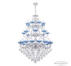 Хрустальная люстра Bohemia Ivele AL78101/16+8+8/300/3d B WMN P Aquamarine/M-1F_BI