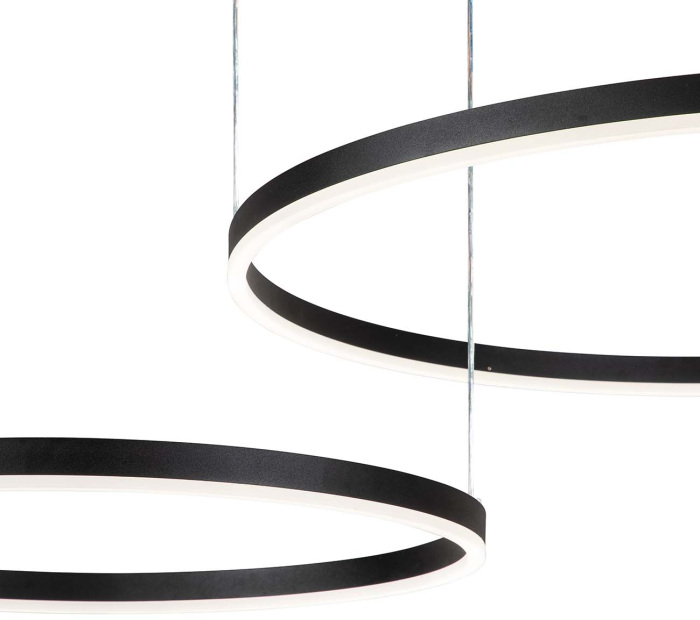 Подвесная люстра (+ночной режим) с пультом светодиодная (14001/2P Black) Indigo V000030L