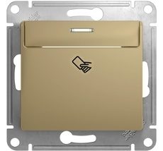 Карточный выключатель одноклавишный с подсветкой встраиваемый (титан) Systeme Electric GSL000469