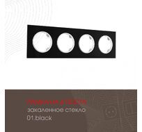 Рамка из закаленного стекла на 4 поста Arte Milano 502.01-4.black