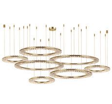 Подвесная люстра Newport Горизонтальная композиция 8240 из семи плоских колец золото №62_NP