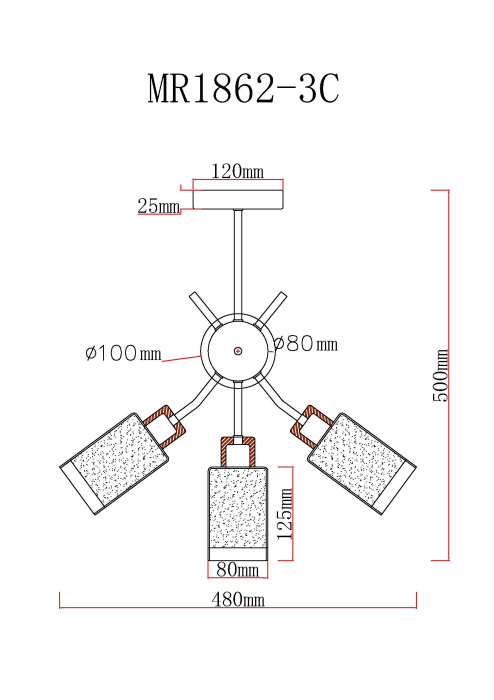 Потолочная люстра на штанге MyFar Linda MR1862-3C