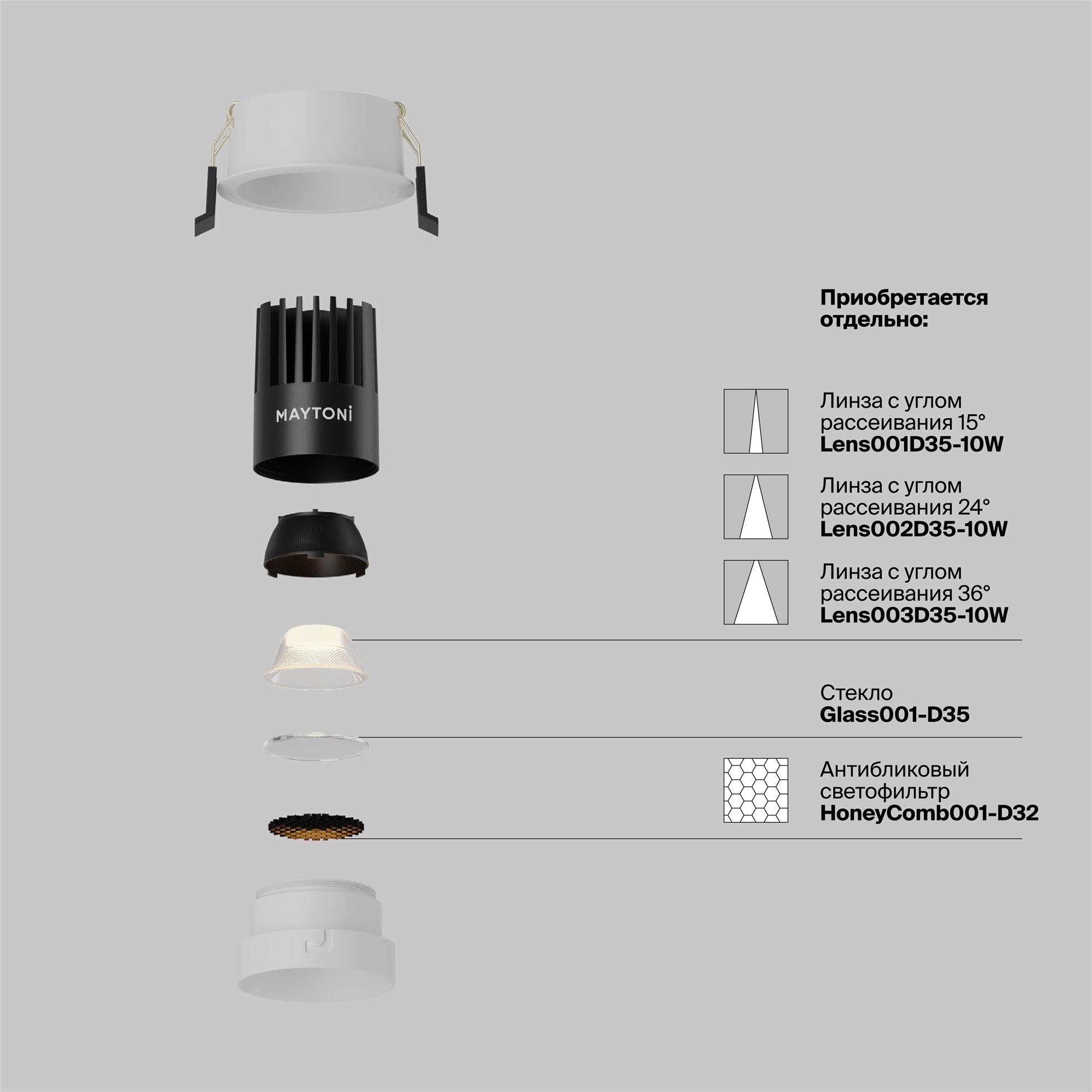 Встраиваемый светильник Maytoni Dip DL115-10W-2.7K-W_MY