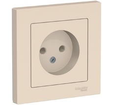 Розетка встраиваемая без заземления (бежевый) Systeme Electric ATN000240