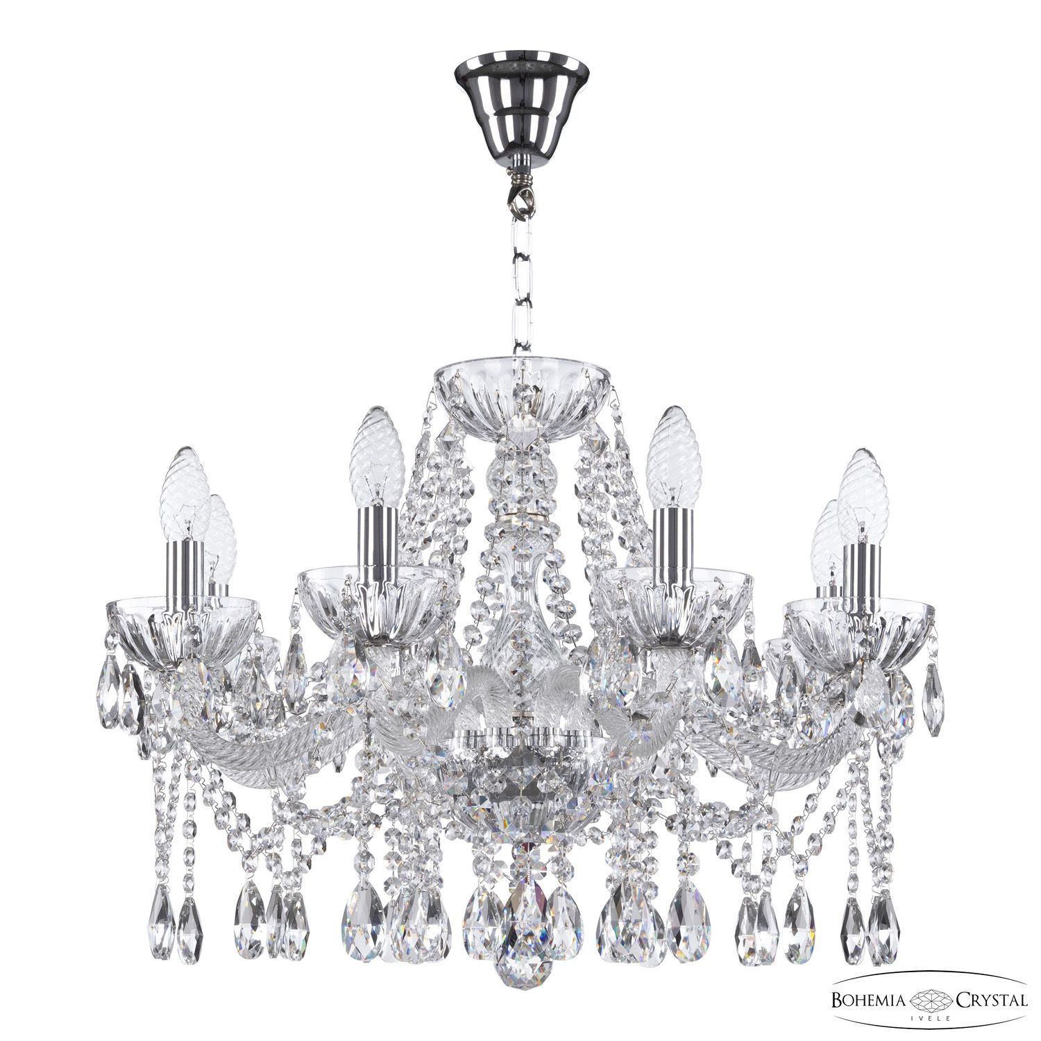 Хрустальная люстра Bohemia Ivele Crystal 5413/8/200 Ni Clear/M-1H_BI