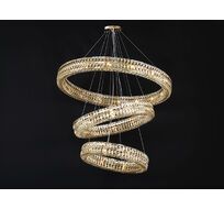Подвесная люстра Newport Вертикальная композиция 10120 из трех колец шириной в 1 хрусталь золото №37_NP