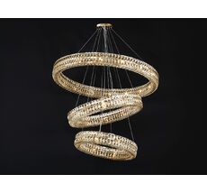 Подвесная люстра Newport Вертикальная композиция 10120 из трех колец шириной в 1 хрусталь золото №37_NP