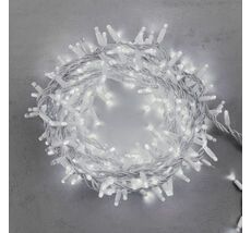 Гирлянда Нить Шатровая с Колпачком 10м Белая с Мерцанием Белого Диода, 300 LED, Провод Каучук LTC LL300BLW-8-2W