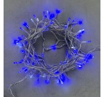 Гирлянда Нить 10м Синяя с Мерцанием Белого Диода 24В, 100 LED, Провод Прозрачный ПВХ, IP54 PST100BLW-10-1B