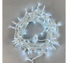 Гирлянда Нить 10м Белая 220В, 100 LED, Провод Белый Каучук, IP65 LTC LL100-8-2W LL100-8-2W