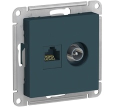 ТВ-розетка встраиваемая и Ethernet RJ-45 (изумрудный) Systeme Electric ATN000889
