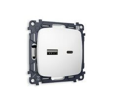 Розетка Ambrella Volt OMEGA 2USB A+C 20W быстрая зарядка QUANT MO131010_AMB