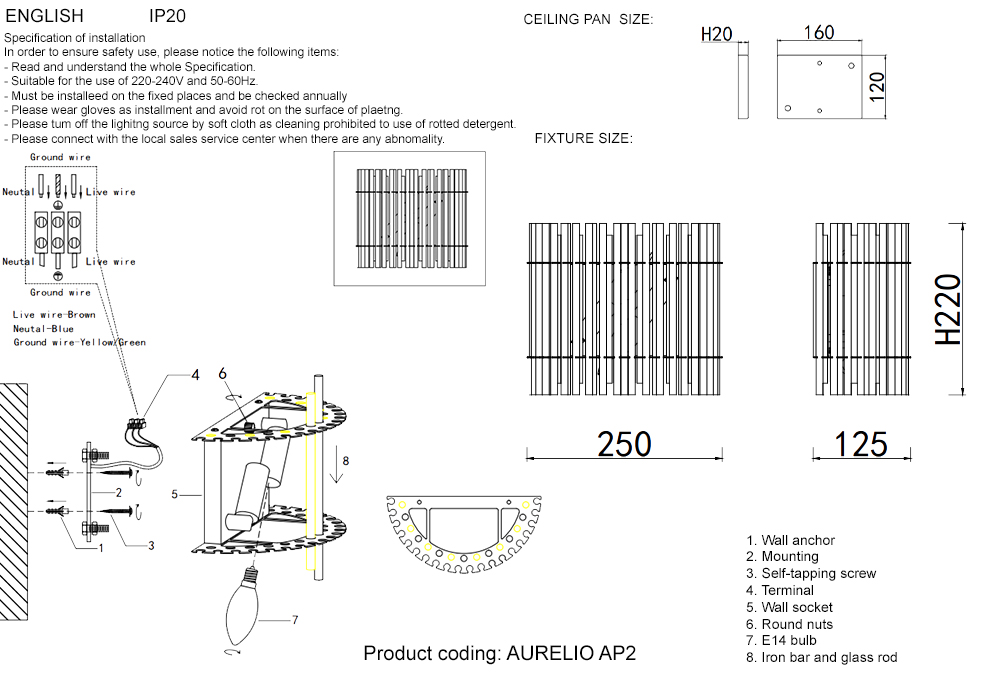 Настенный светильник Crystallux AURELIO AURELIO AP2 GOLD+CHROME/TRANSPARENT_CR