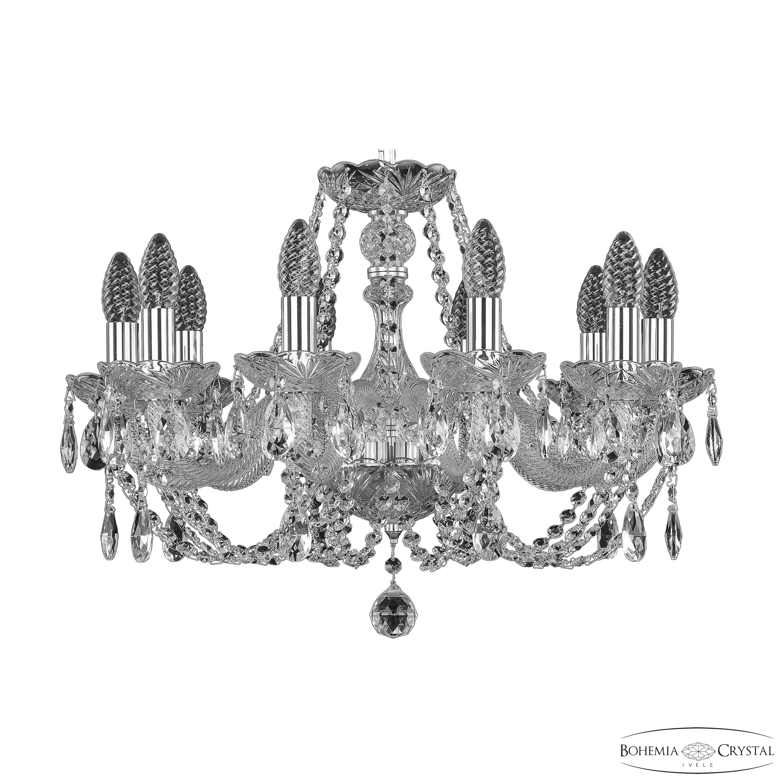 Хрустальная люстра Bohemia Ivele Crystal 101/10/195 Ni_BI
