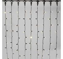 Гирлянда Занавес 2 x 3 м Тепло-Белый 220В, 600 LED, Провод Черный Каучук 2,3мм, IP65 LTC ECO602-1-2WW