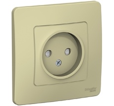 Розетка встраиваемая без заземления со шторками (бежевый) Systeme Electric BLNRS000117