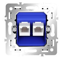 Механизм розетки компьютерной двойной RJ45+RJ45 кат.6 S70 VLS0602M