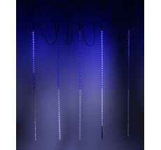 Гирлянда Тающие Сосульки 5шт по 100см, 24В, 480 Бело-Синих Светодиодов, Провод Черный ПВХ, IP55 CCL480-10-1WB