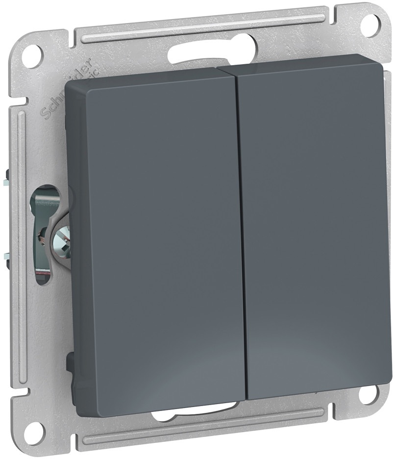 Выключатель встраиваемый двухклавишный (грифель) Systeme Electric ATN000765