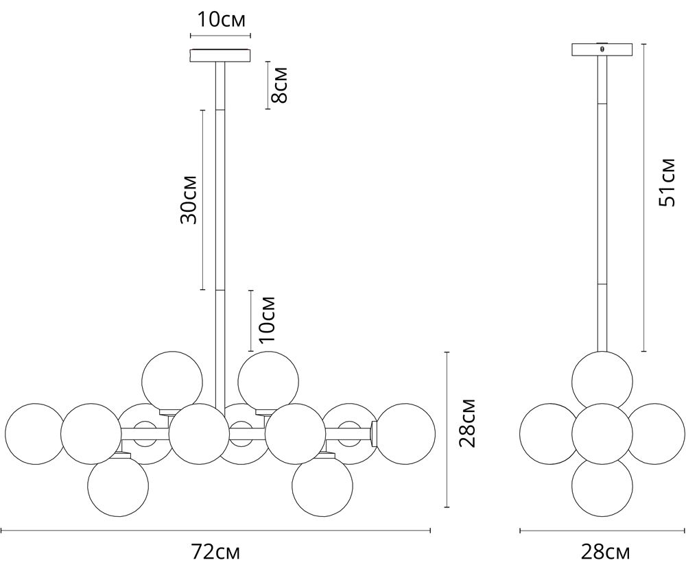 Подвесная люстра ArteLamp BOLLA-PICCOLO A3988SP-12AB
