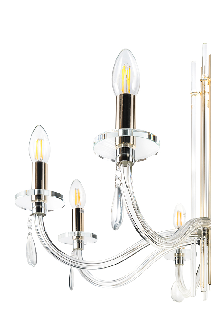Подвесная люстра Crystallux AURELIO AURELIO SP8 GOLD+CHROME/TRANSPARENT_CR