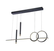 Подвесная люстра Ambrella light с пультом LineTech FL5394_AMB