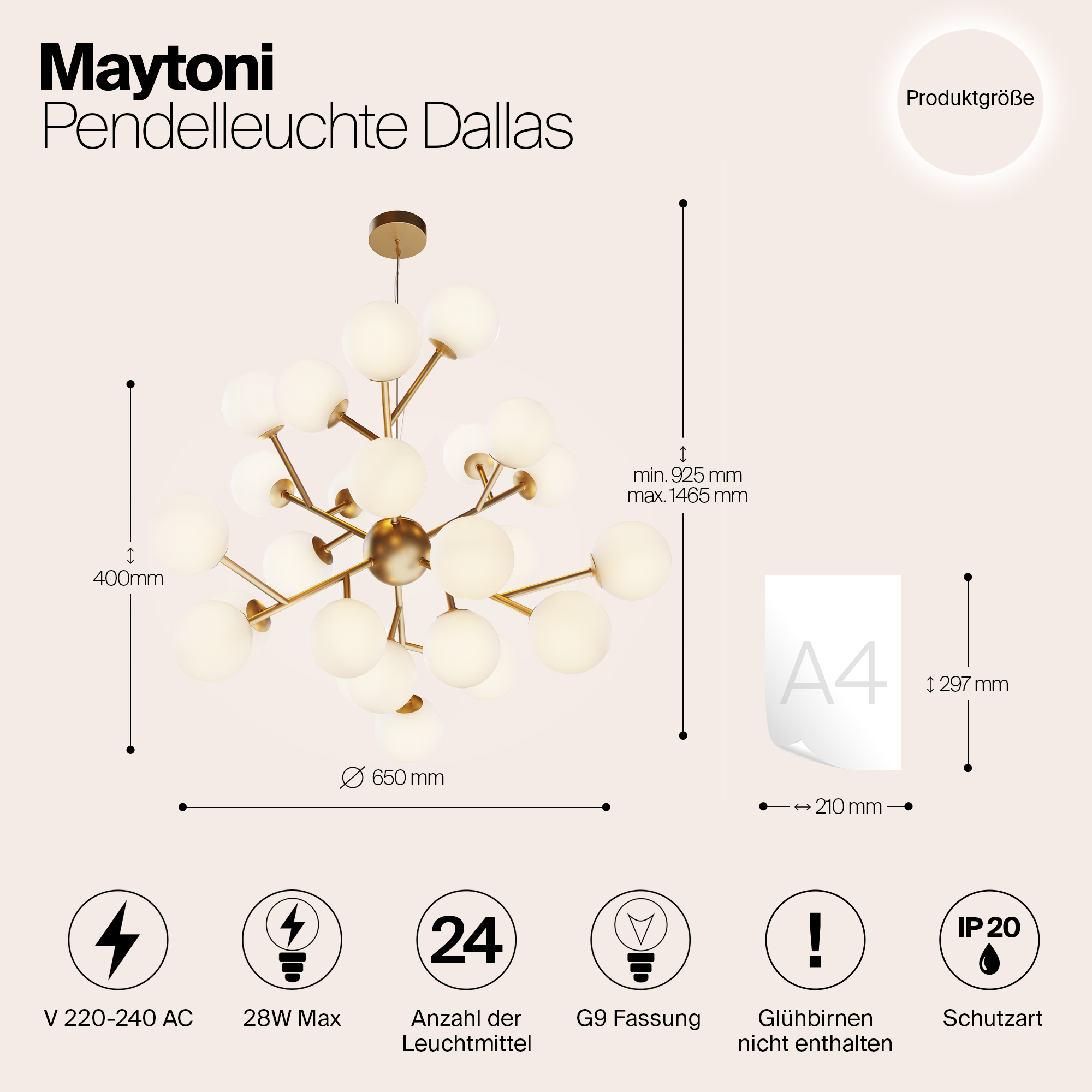Подвесная люстра Maytoni Dallas MOD545PL-24BS_MY