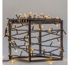 Гирлянда Нить 10м Тепло-белая 220В, 100 LED, Провод черный ПВх, IP54 LTC PST100-11-2WW