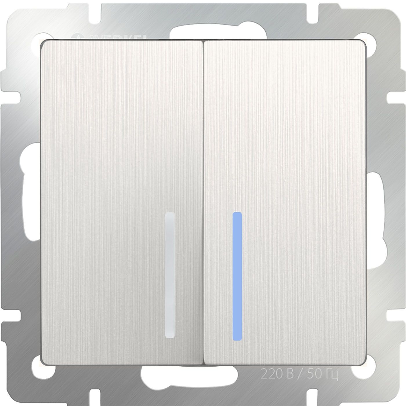 Выключатель двухклавишный с подсветкой Werkel WL13-SW-2G-LED a051186_WR