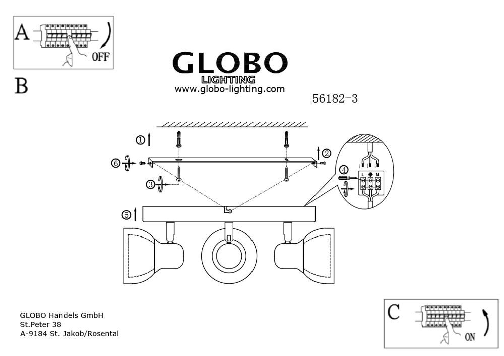 Спот Globo Nashville 56182-3_GL