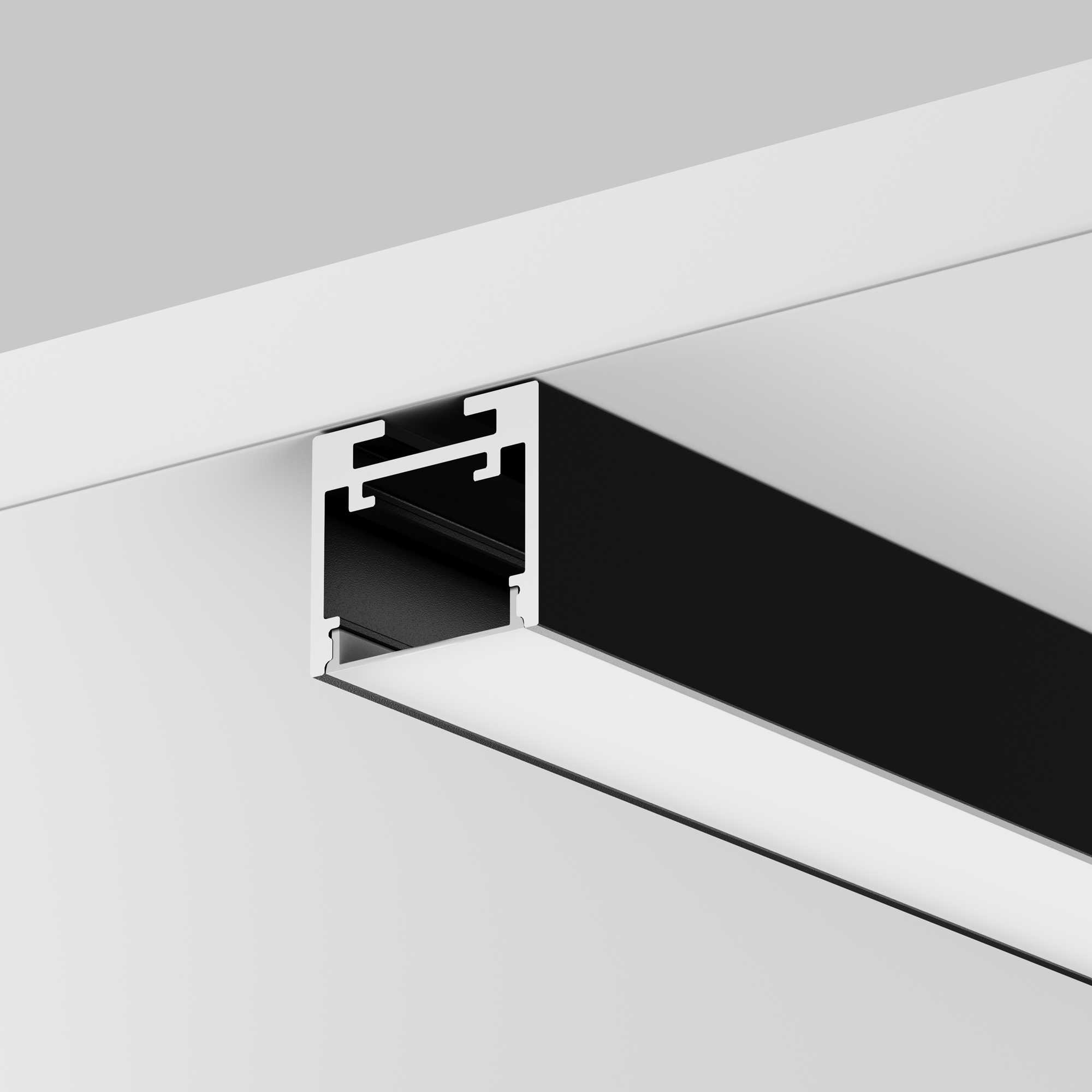 Алюминиевый профиль накладной-подвесной 25x22 (Черный, 2 м), ALM-2522-B-2M Maytoni 633013_MY