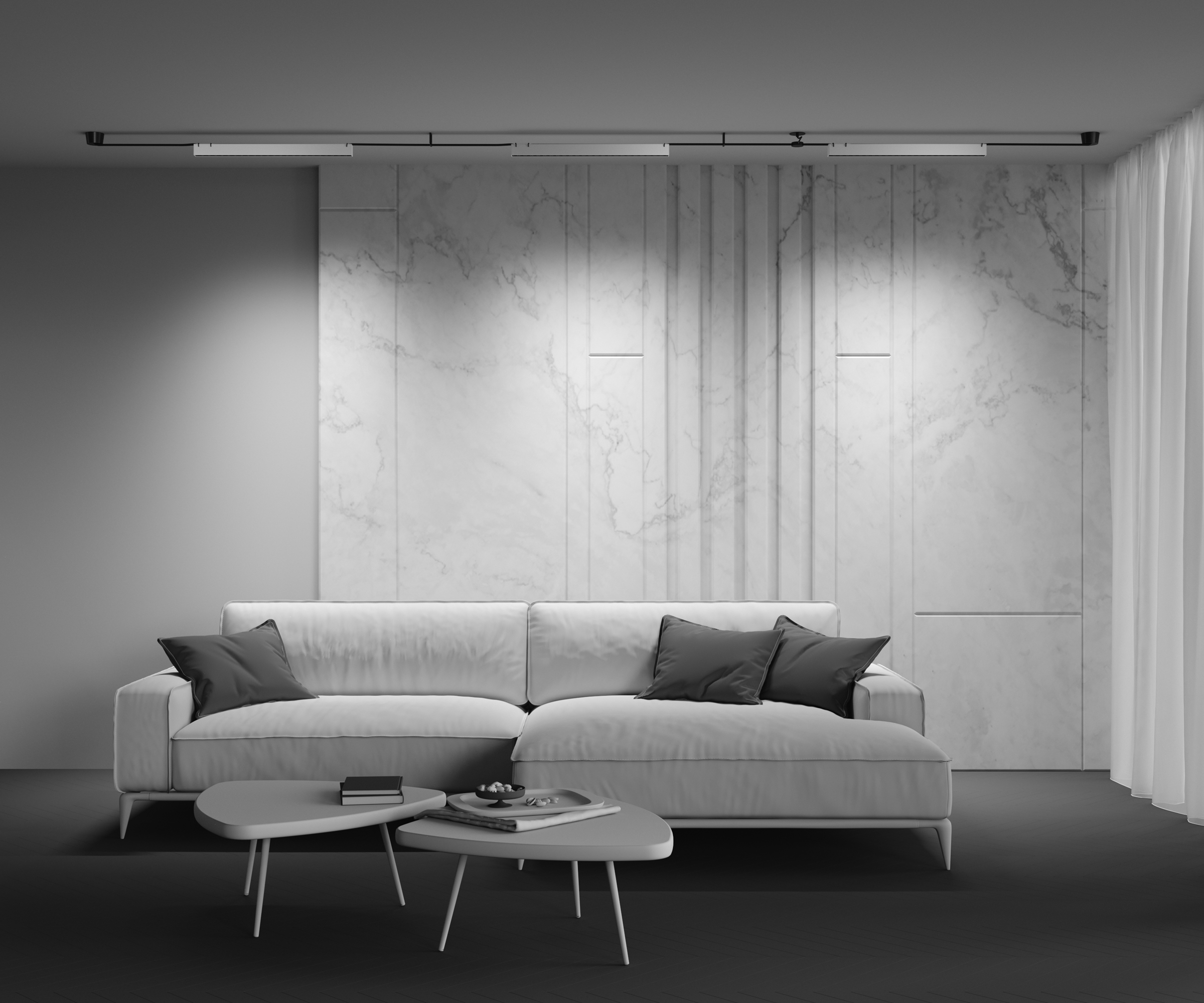 Подвесной светильник для трека-ремня Maytoni Points TR128B-24W3K-M-W_MY