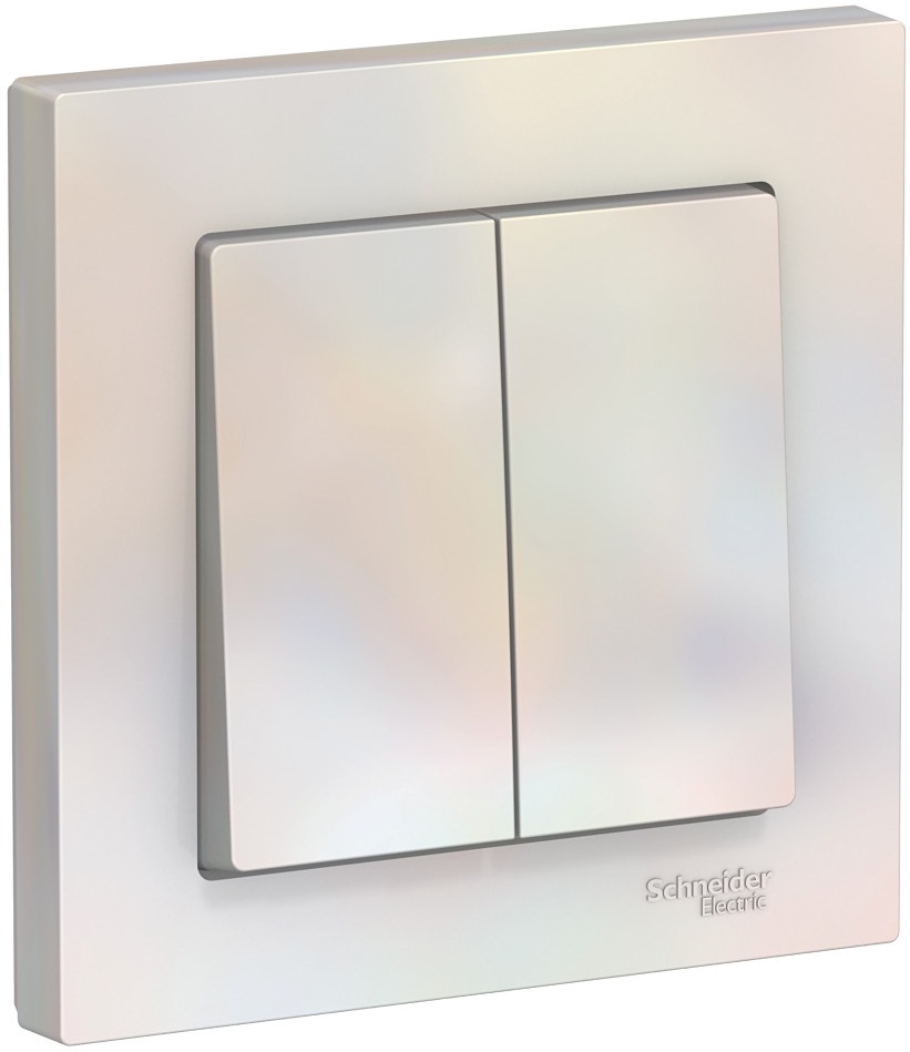 Выключатель встраиваемый двухклавишный (жемчужный) Systeme Electric ATN000452