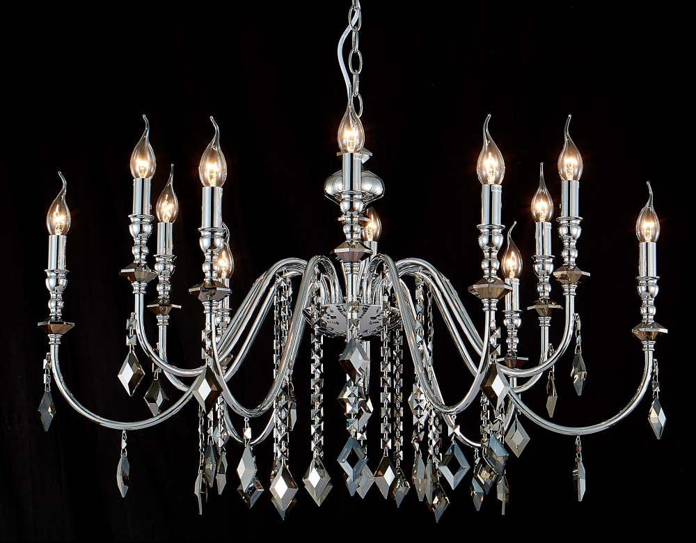 Подвесная люстра Crystallux MERCEDES MERCEDES SP6+6 CHROME/SMOKE_CR