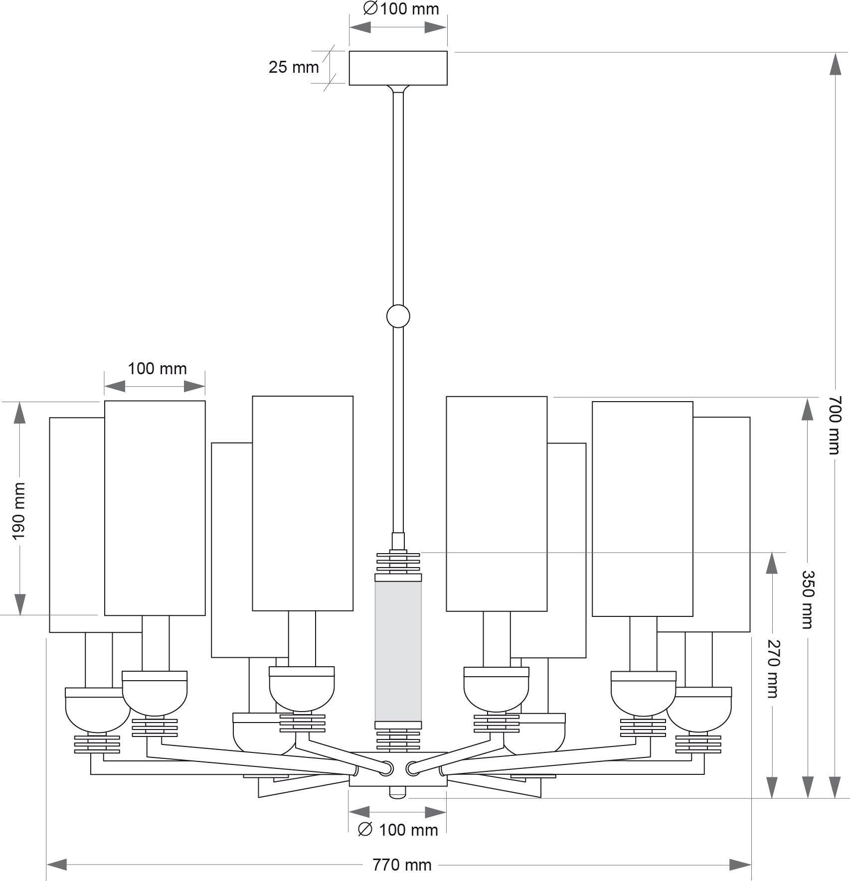 Подвесная люстра KUTEK IZANO IZA-ZW-8(CZ/Z/1)