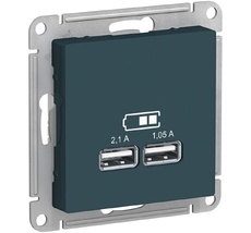 Розетка встраиваемая USBх2 (изумрудный) Systeme Electric ATN000833