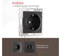 Розетка с заземлением и шторками 16A 250V Arte Milano 206.40-1.black