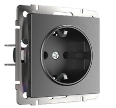 Розетка с заземлением (графит матовый) Werkel a063103_WR