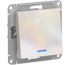 Выключатель встраиваемый одноклавишный с подсветкой (жемчужный) Systeme Electric ATN000463