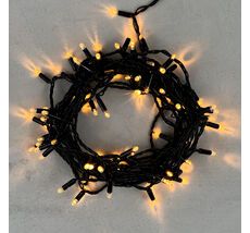 Гирлянда Нить с Колпачком 10м Экстра Тепло-Белая 220В, 100 LED, Провод Черный ПВХ, IP65 LTC PST100CAP-11-2EWW PST100CAP-11-2EWW