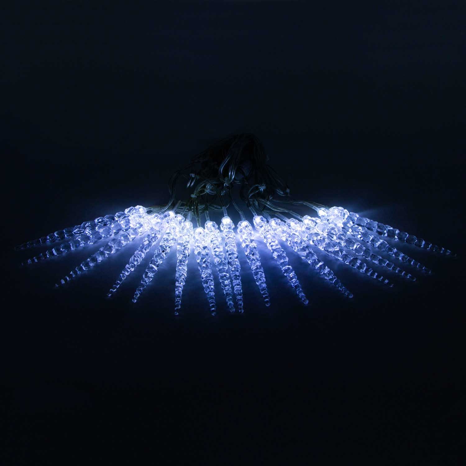 Гирлянда Сосульки 4м Белые 16см 24В, 16LED, Провод Прозрачный ПВХ, IP54 IC16.16-10-1W