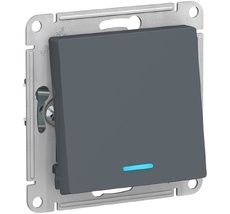 Выключатель встраиваемый одноклавишный с подсветкой (грифель) Systeme Electric ATN000763