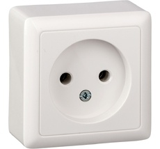 Розетка накладная без заземления (белый) Systeme Electric RA10-131-B